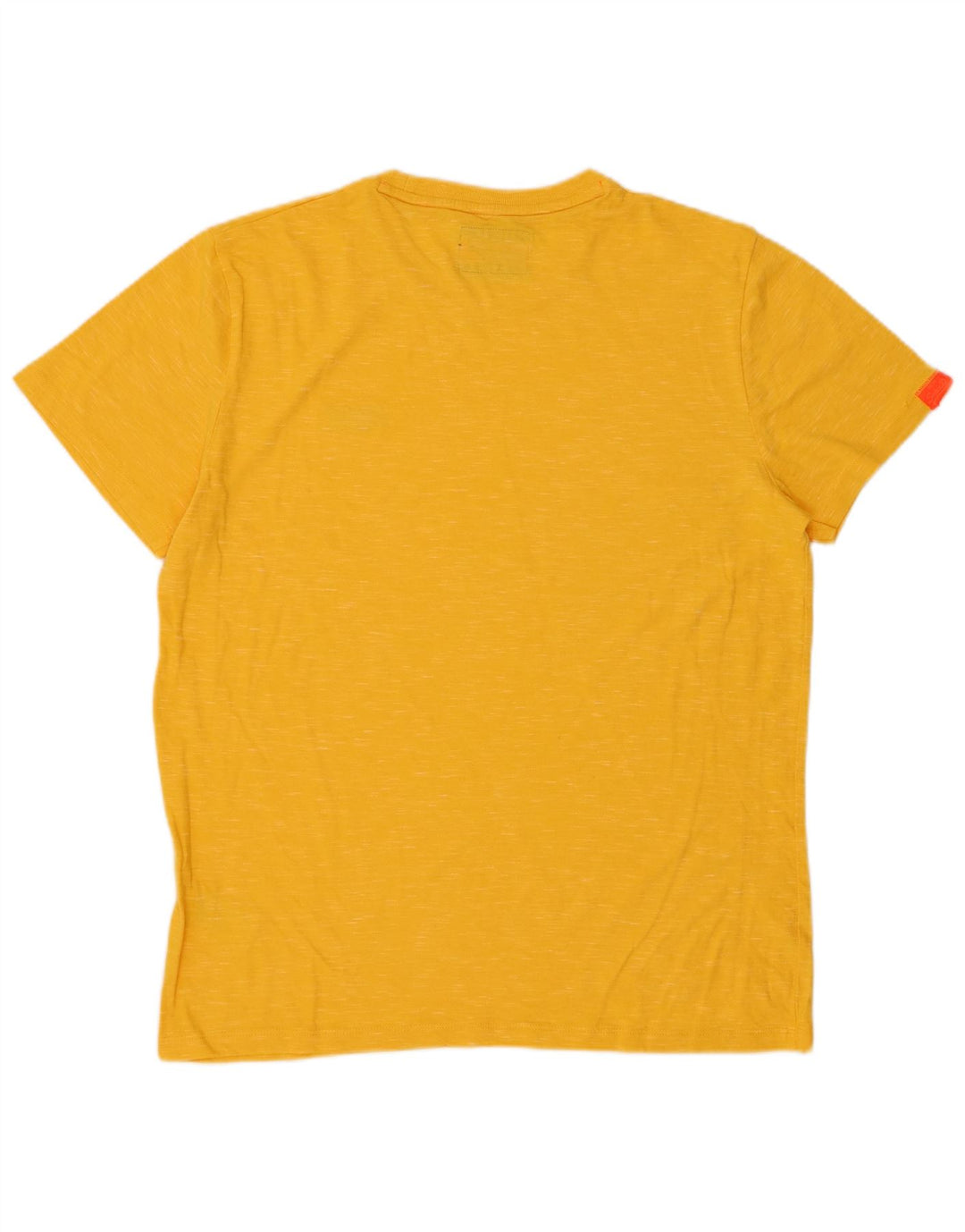 SUPERDRY Mens T-Shirt Top XL Yellow Flecked Cotton