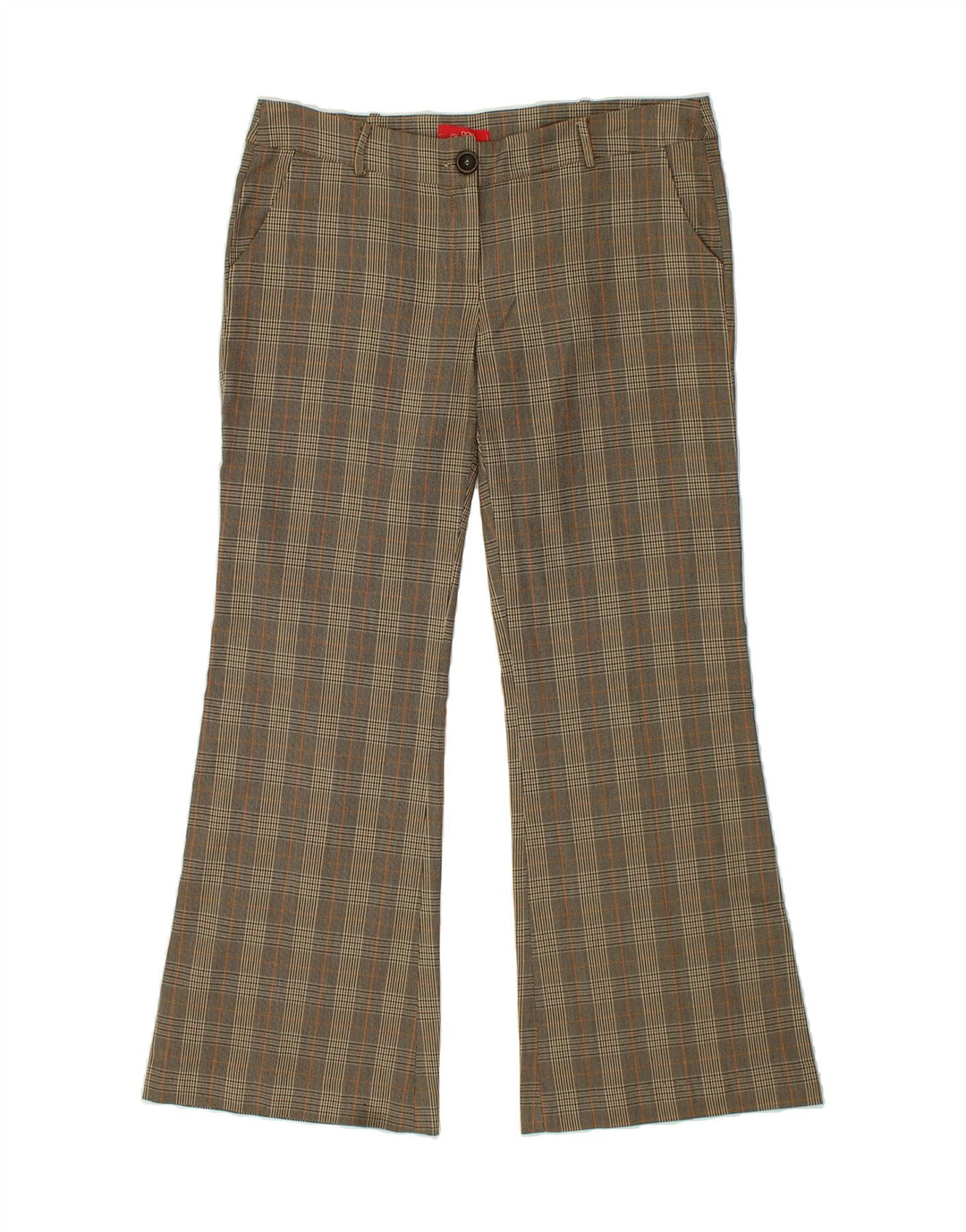 TREND Womens Bootcut Casual Trousers IT 48 XL W38 L31 Brown Check Vintage Trend and Second-Hand Trend from Messina Hembry 
