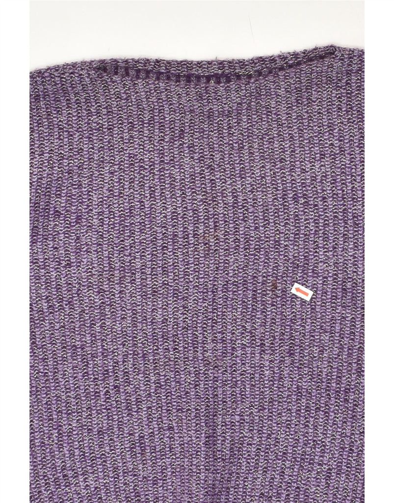 VINTAGE Womens Boat Neck Jumper Sweater UK 14 Medium Purple Flecked Vintage Vintage and Second-Hand Vintage from Messina Hembry 