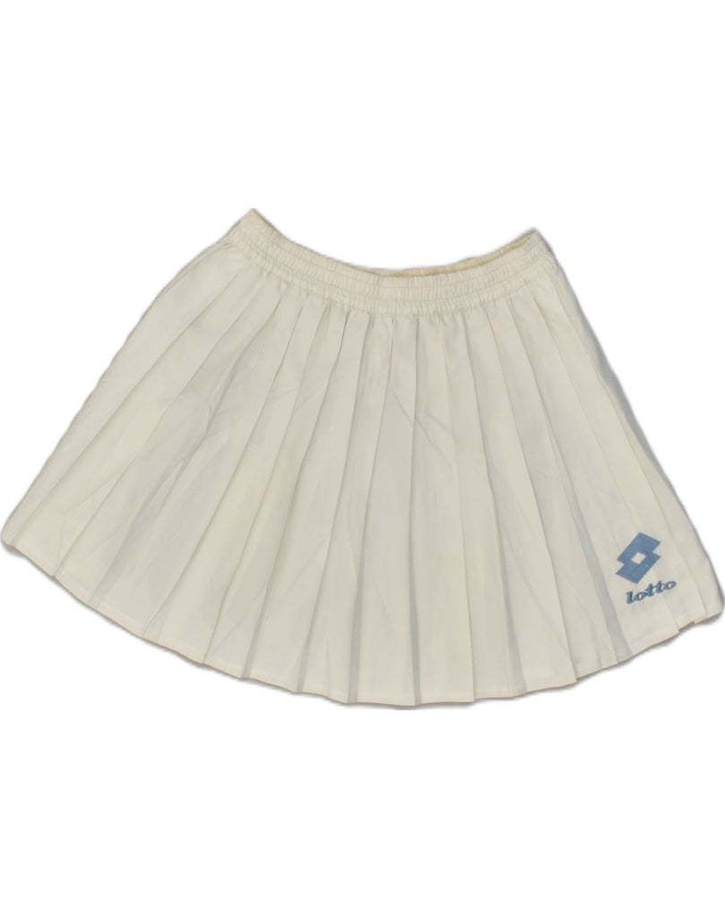 LOTTO Womens Pleated Skirt Small W24 White Polyester Sports | Vintage Lotto | Thrift | Second-Hand Lotto | Used Clothing | Messina Hembry 