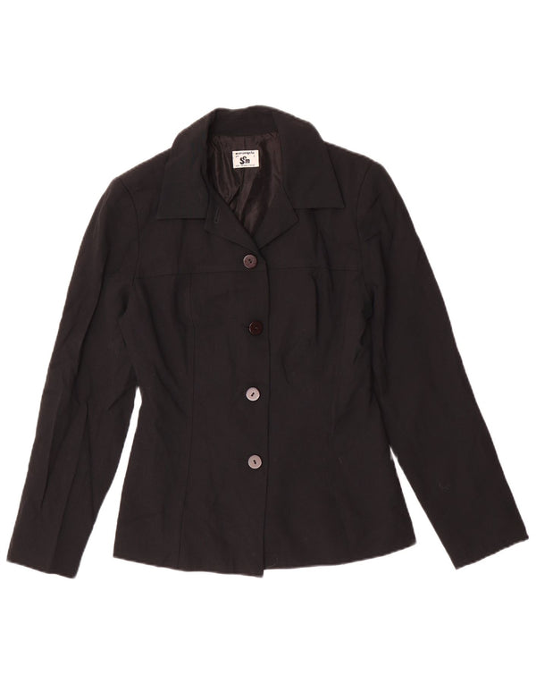 Vintage Womens 4 Button Blazer Jacket UK 10 Small Black