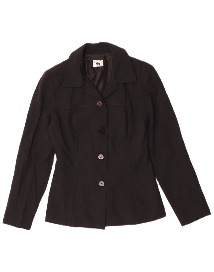 Vintage Womens 4 Button Blazer Jacket UK 10 Small Black
