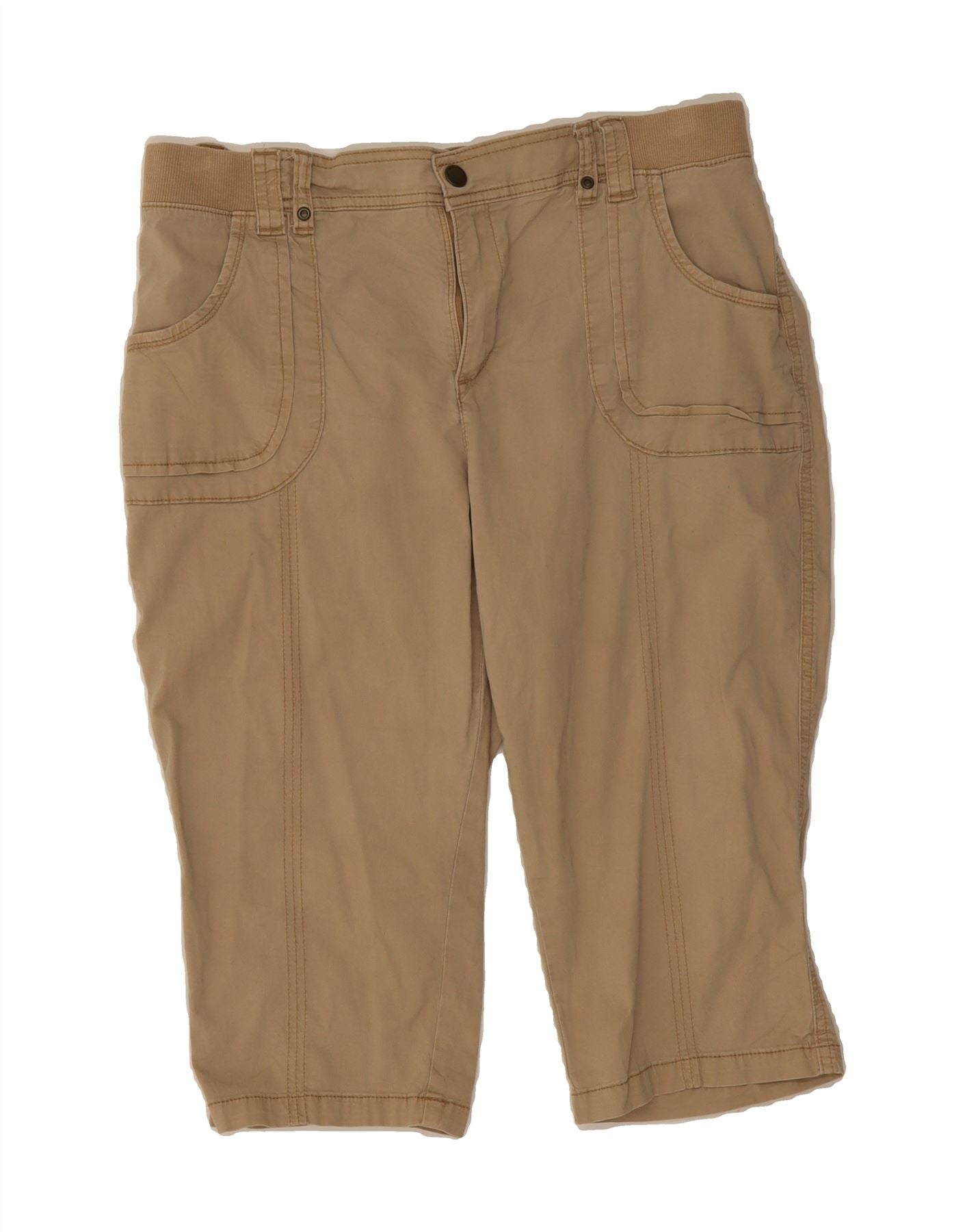 LEE Womens Relaxed Fit Bermuda Shorts US 14 XL W36 Beige Cotton