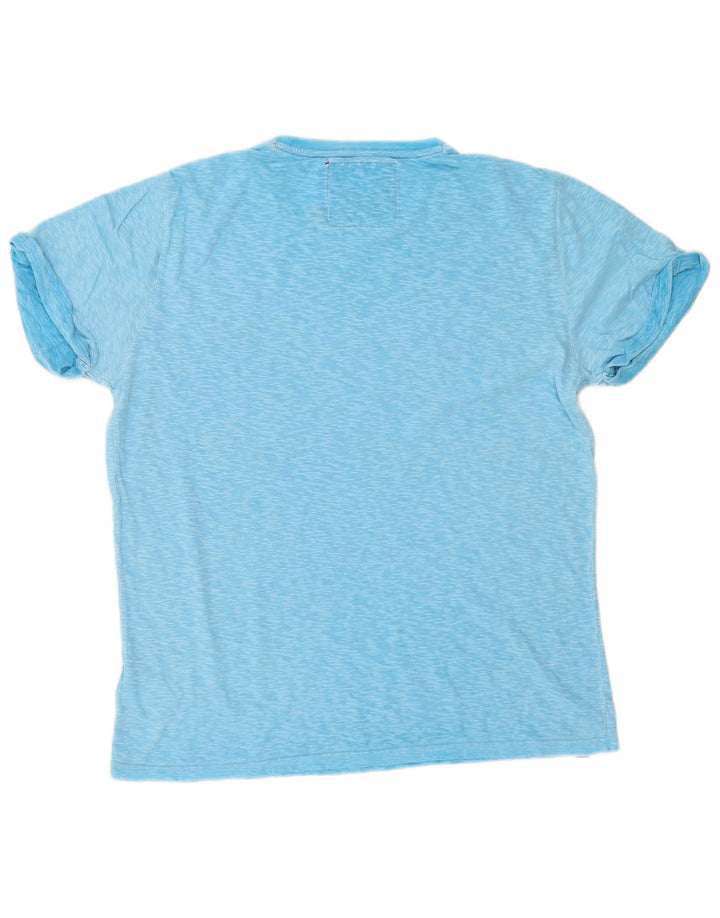 Superdry Mens T-Shirt Top XL Blue Flecked Cotton