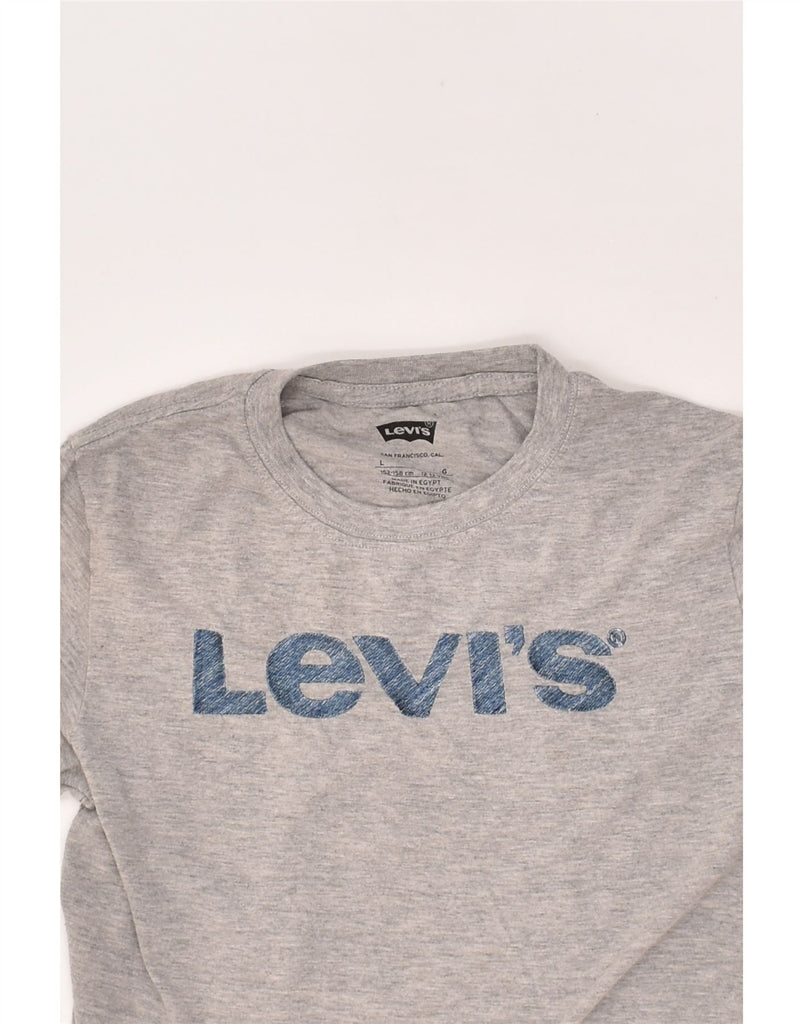 LEVI'S Boys Graphic T-Shirt Top 12-13 Years Large Grey Cotton | Vintage Levi's | Thrift | Second-Hand Levi's | Used Clothing | Messina Hembry 