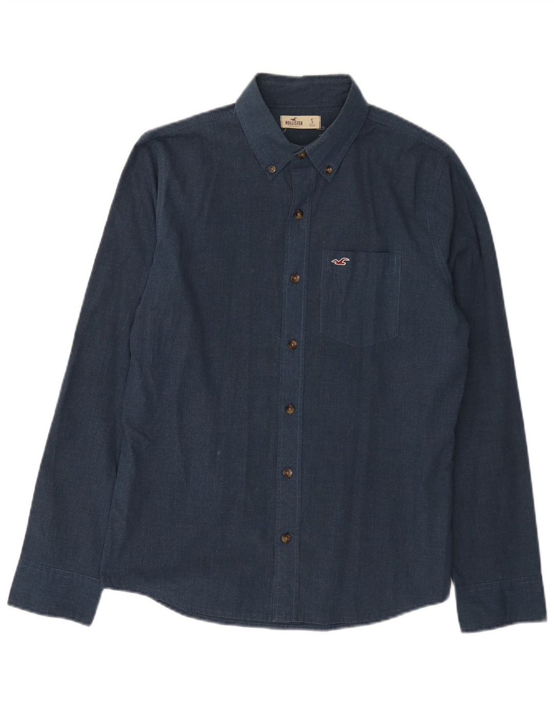 HOLLISTER Mens Shirt Small Navy Blue Cotton