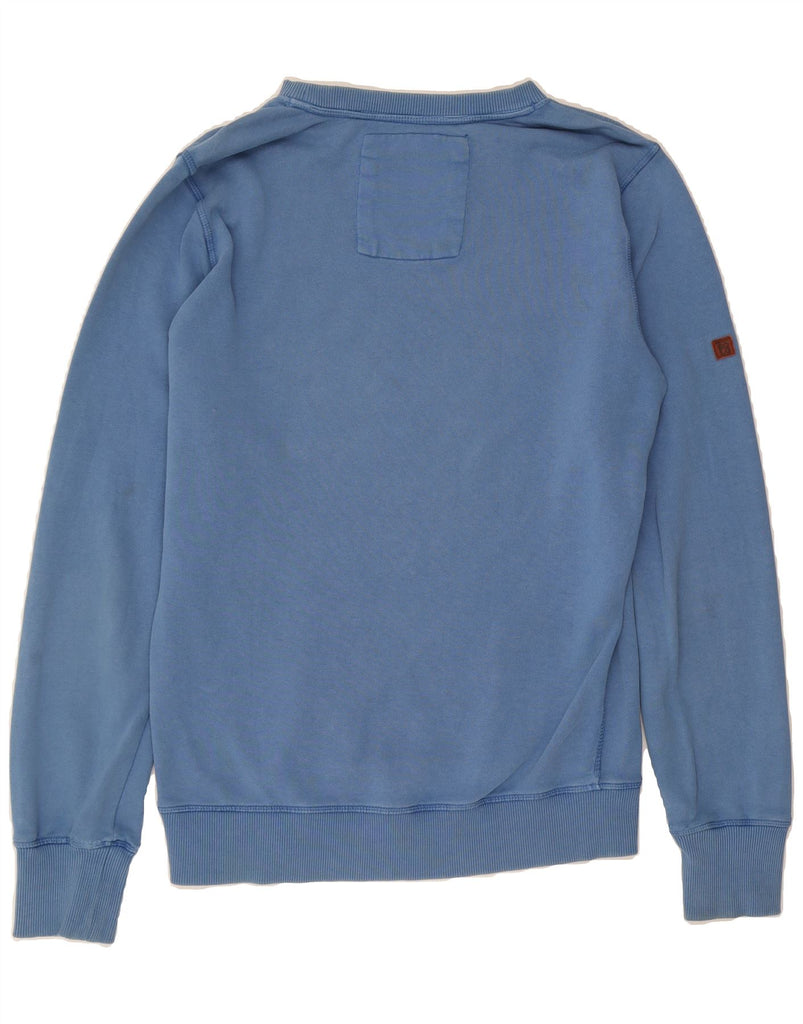 SUPERDRY Mens Graphic Sweatshirt Jumper Medium Blue Cotton Vintage Superdry and Second-Hand Superdry from Messina Hembry 