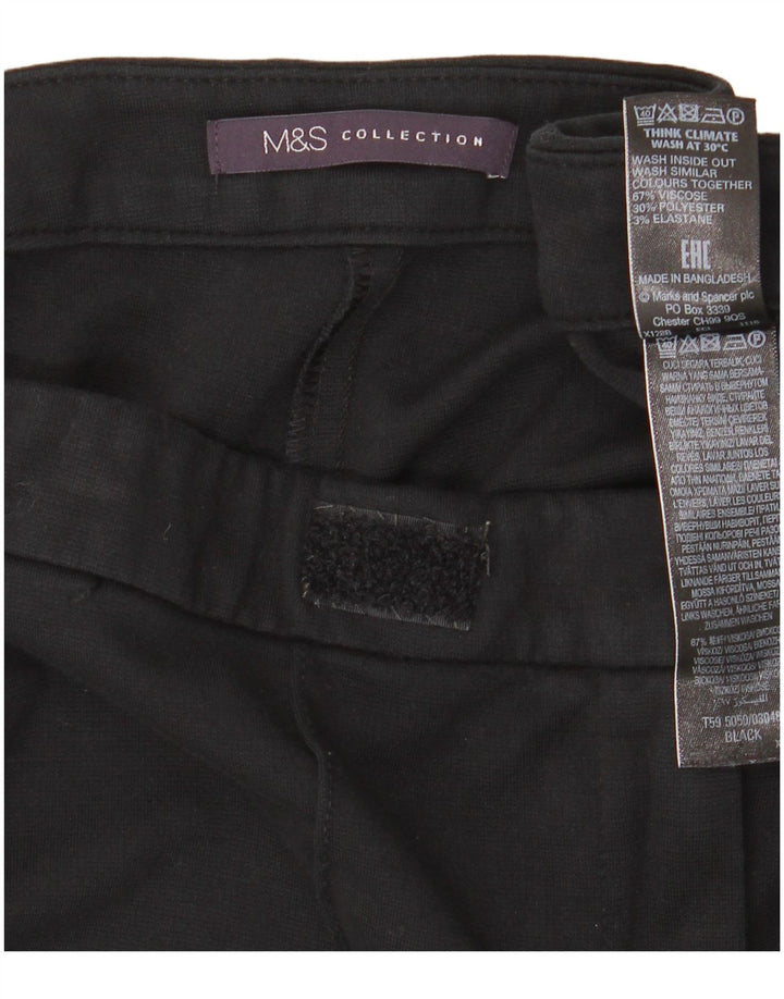 Marks & Spencer Womens Slim Casual Trousers UK 12 Medium W32 L30 Black