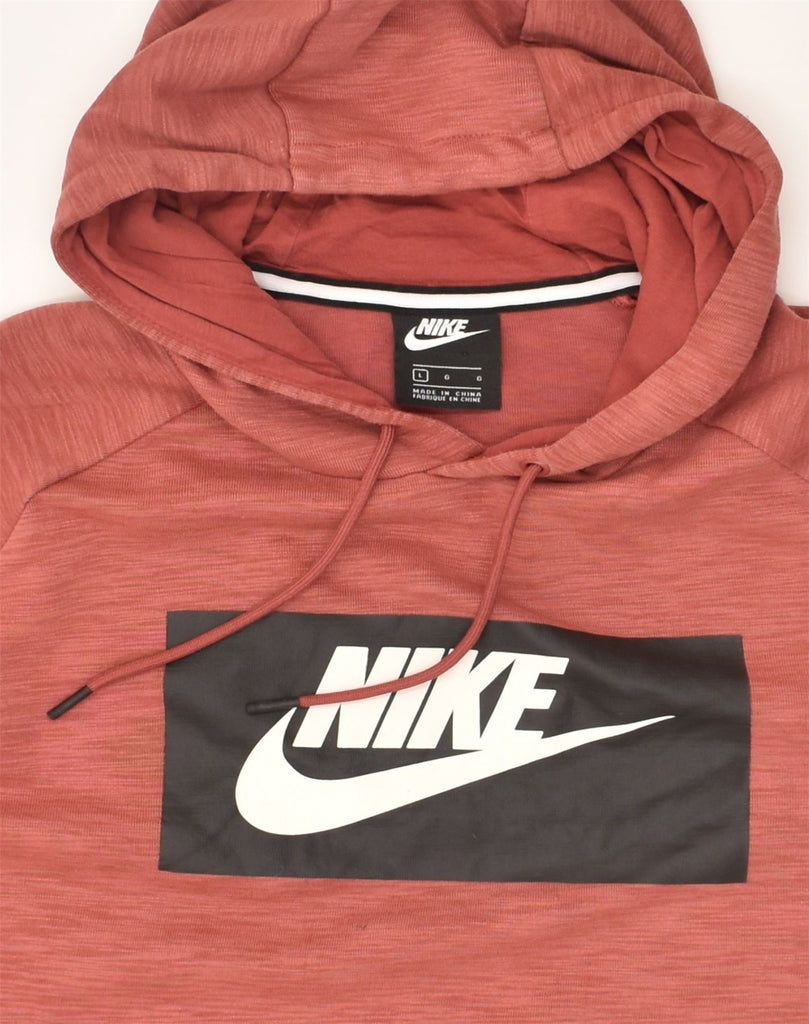 NIKE Mens Graphic Hoodie Jumper Large Red Cotton | Vintage Nike | Thrift | Second-Hand Nike | Used Clothing | Messina Hembry 