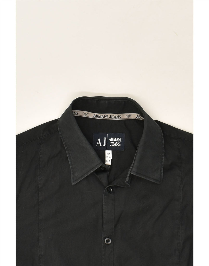 ARMANI JEANS Mens Shirt XS Black Cotton | Vintage Armani Jeans | Thrift | Second-Hand Armani Jeans | Used Clothing | Messina Hembry 