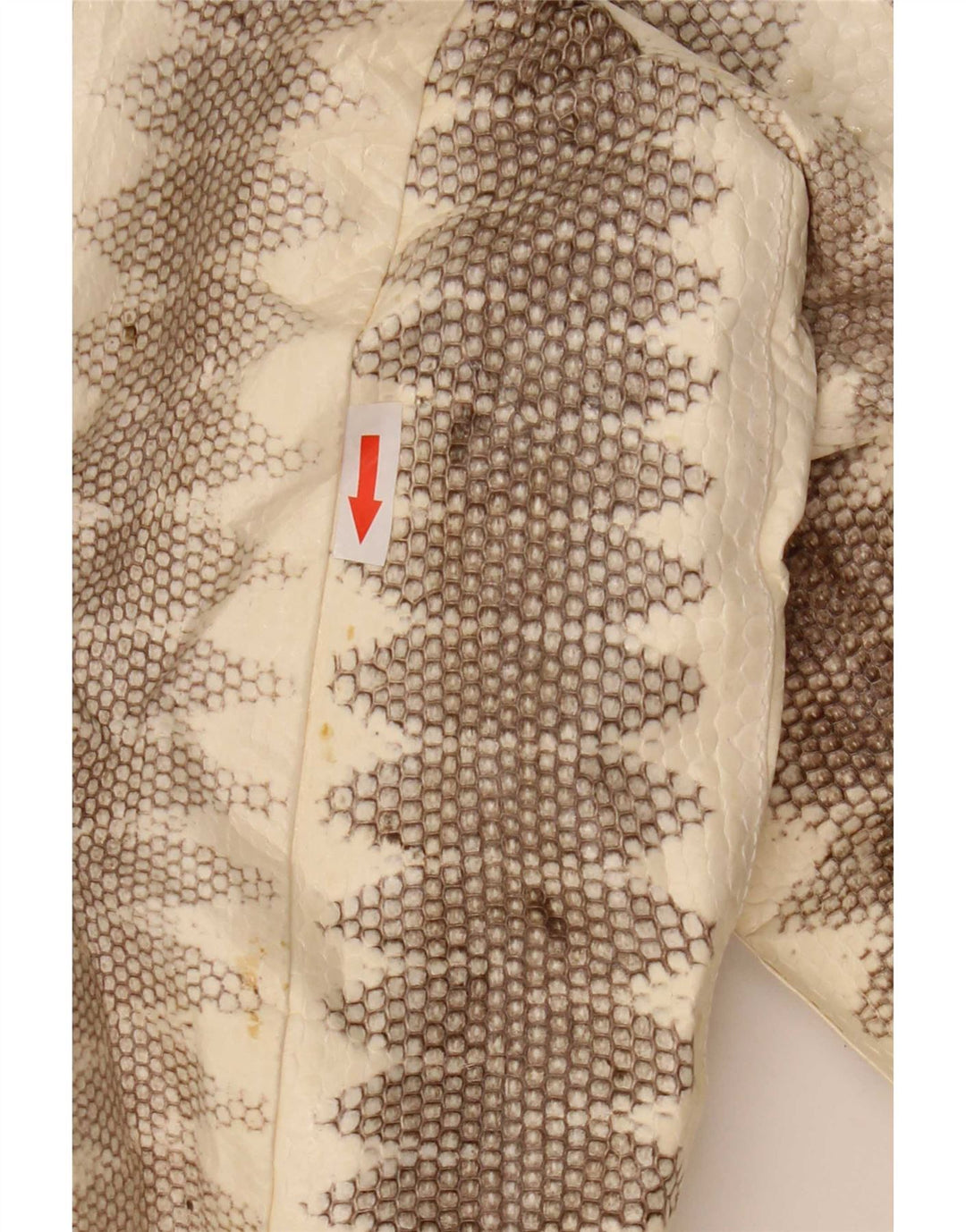 Lee Sands Mens Leather Jacket UK 40 Large Beige Animal Print