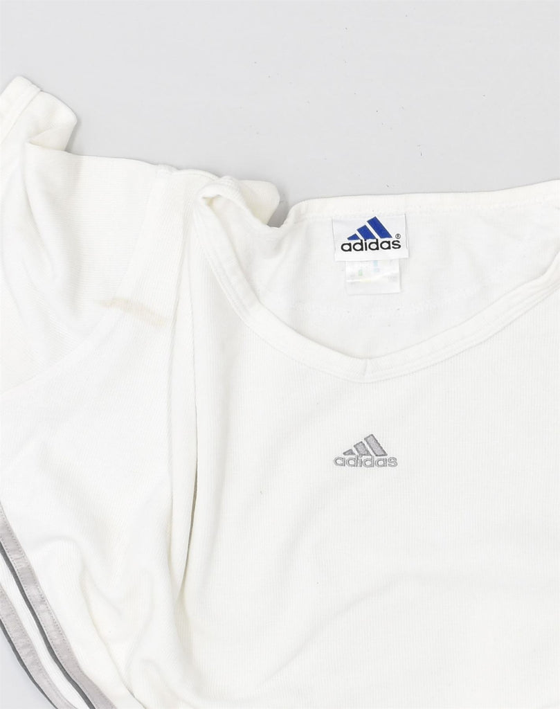 ADIDAS Womens T-Shirt Top UK 18 XL White Cotton | Vintage Adidas | Thrift | Second-Hand Adidas | Used Clothing | Messina Hembry 