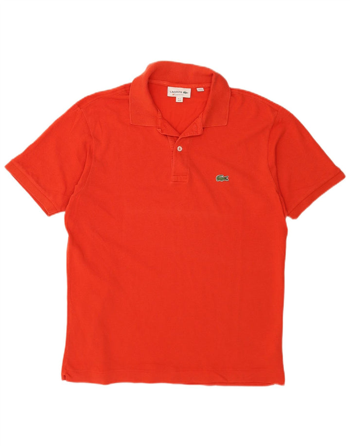 LACOSTE Mens Classic Fit Polo Shirt Size 4 Medium Orange Cotton