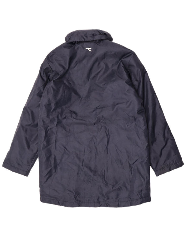 Diadora Mens Hooded Windbreaker Coat UK 38 Medium Navy Blue Colourblock