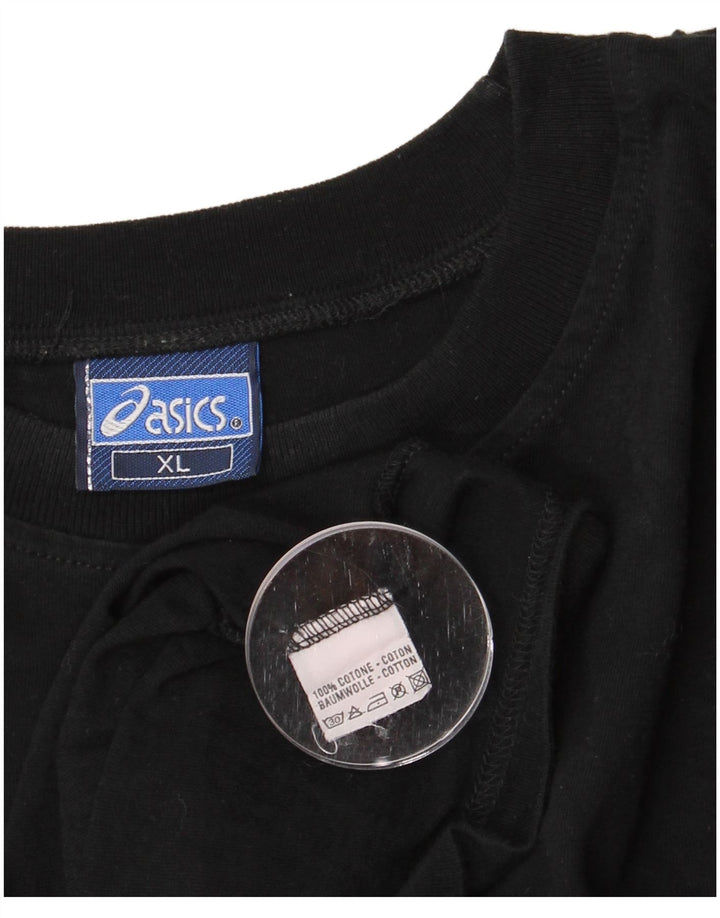 ASICS Mens Graphic T-Shirt Top XL Black Cotton
