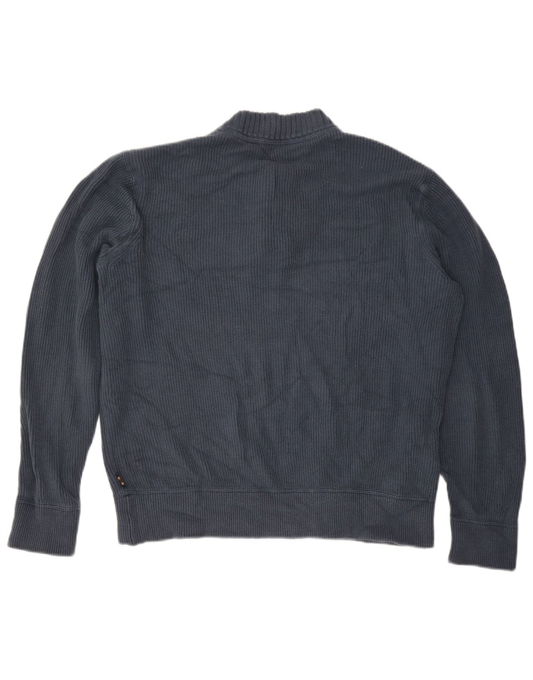 EDDIE BAUER Mens Crew Neck Jumper Sweater Large Navy Blue Cotton