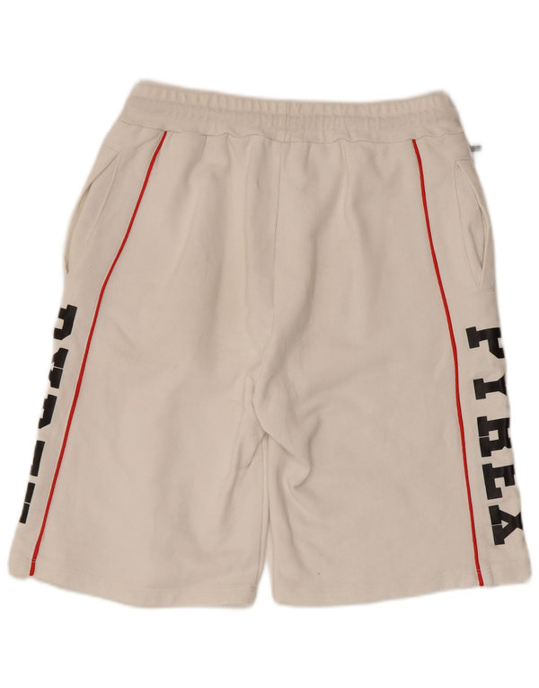 PYREX Mens Graphic Sport Shorts Medium  White Cotton