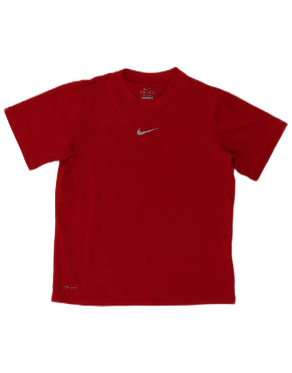 Nike Boys Dri Fit T-Shirt Top 10-11 Years Medium Red Polyester