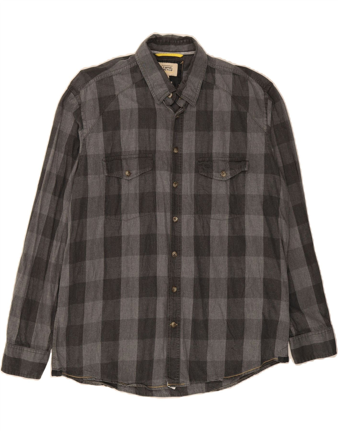 CAMEL ACTIVE Mens Flannel Shirt XL Grey Check Cotton Vintage Camel Active and Second-Hand Camel Active from Messina Hembry 