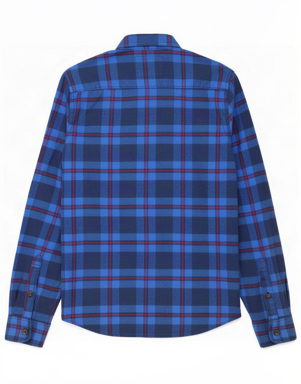 Hollister Mens Flannel Shirt Medium Blue Check Cotton