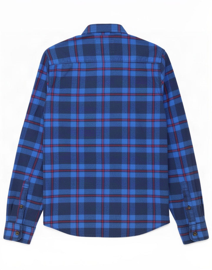 Hollister Mens Flannel Shirt Medium Blue Check Cotton