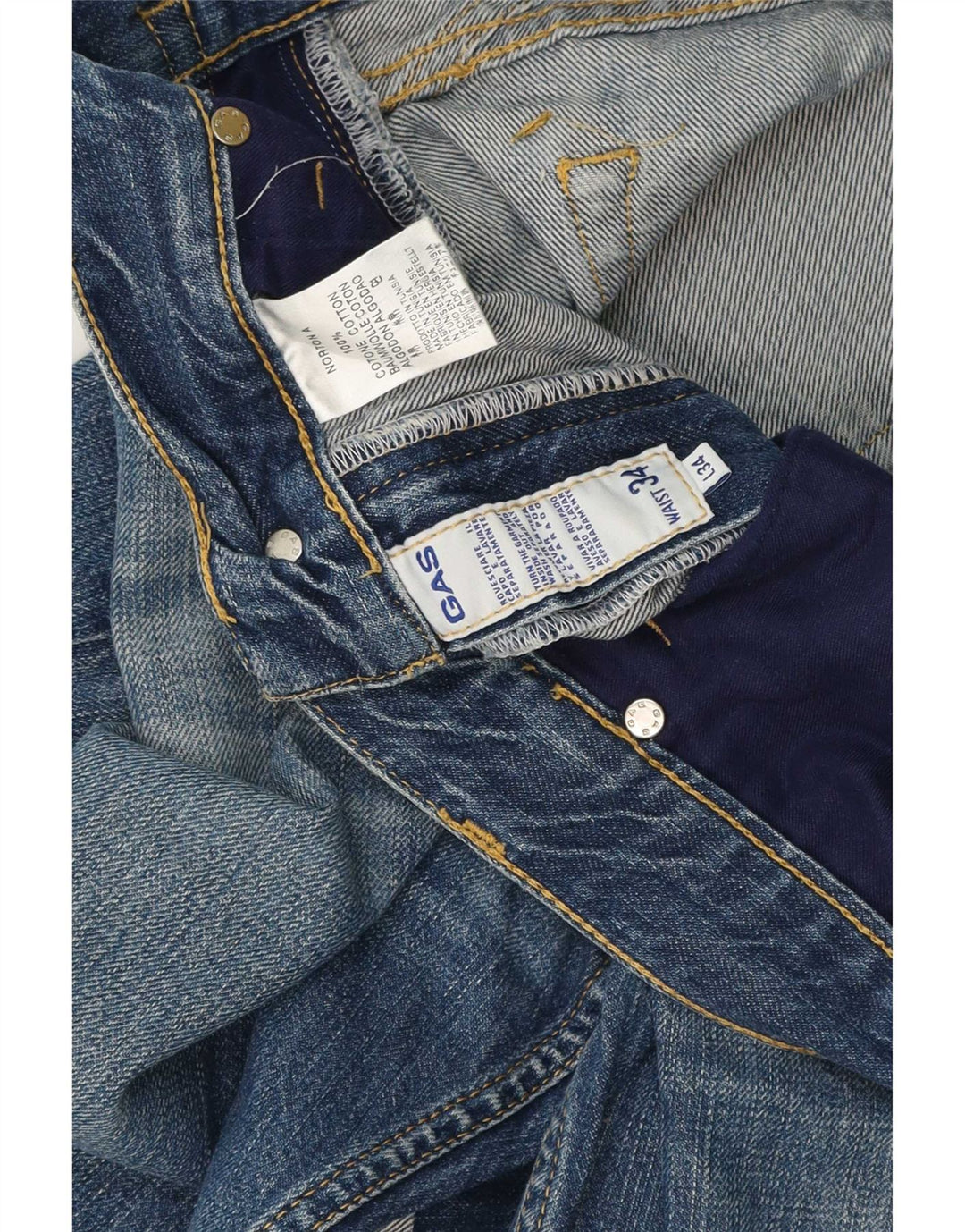 Gas Mens Denim Shorts Large W34 Blue Cotton