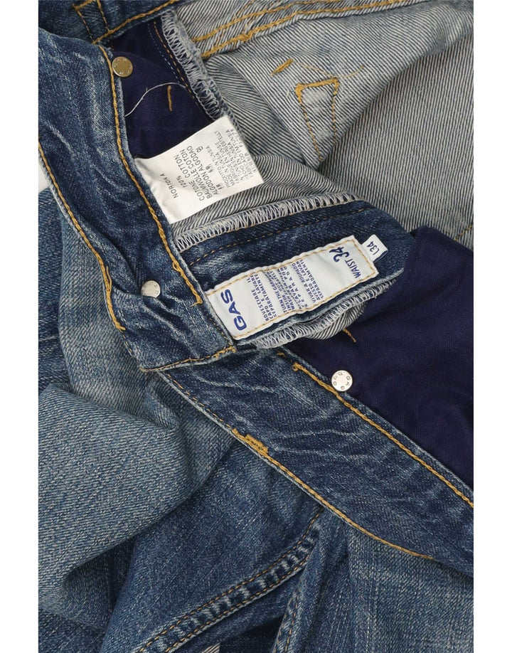 Gas Mens Denim Shorts Large W34 Blue Cotton