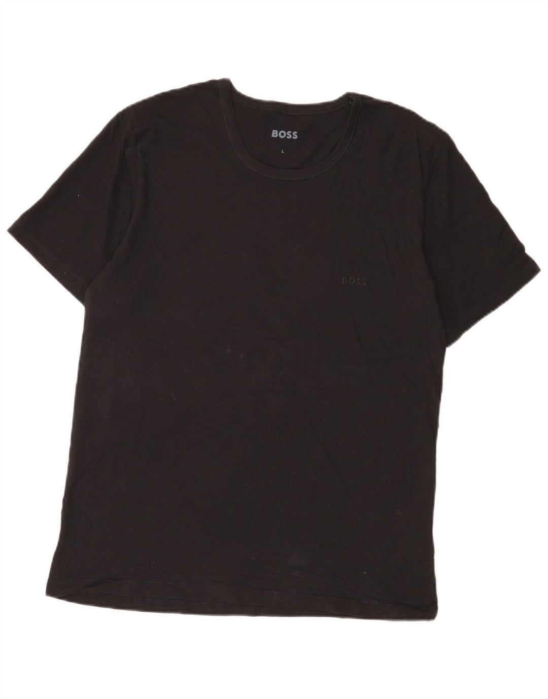 Hugo Boss Mens T-Shirt Top Large Black Cotton