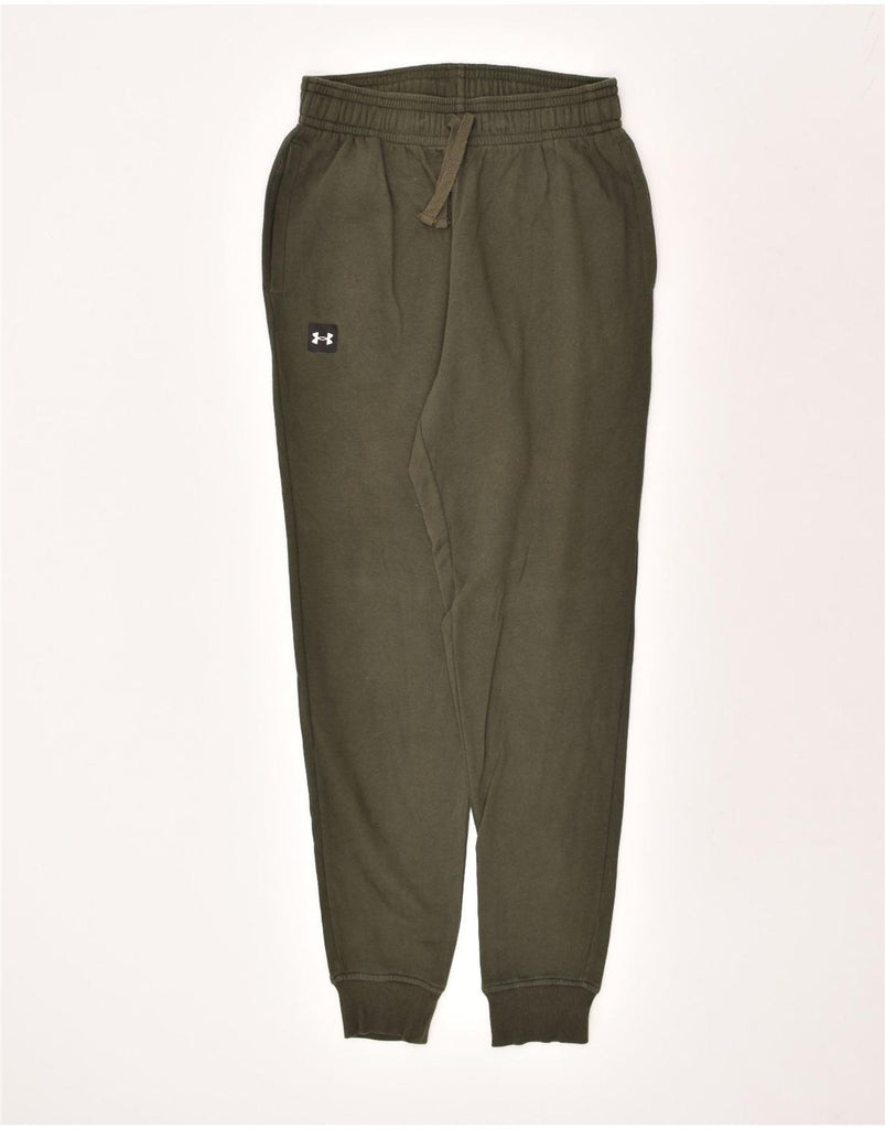 UNDER ARMOUR Mens Loose Fit Tracksuit Trousers Joggers Small Green Cotton | Vintage Under Armour | Thrift | Second-Hand Under Armour | Used Clothing | Messina Hembry 