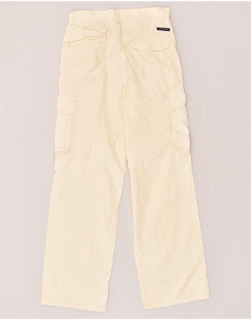 MARINA YACHTING Mens Straight Cargo Trousers IT 46 Small W29 L31 Off White | Vintage Marina Yachting | Thrift | Second-Hand Marina Yachting | Used Clothing | Messina Hembry 