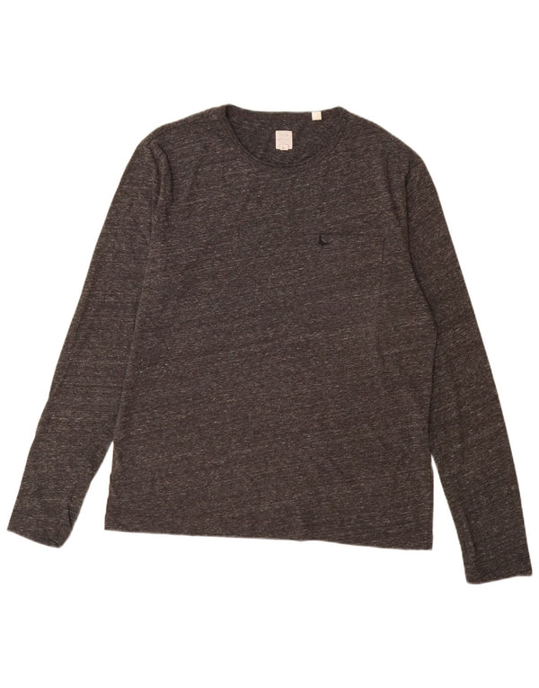 Jack Wills Mens Top Long Sleeve Medium Grey Flecked Cotton