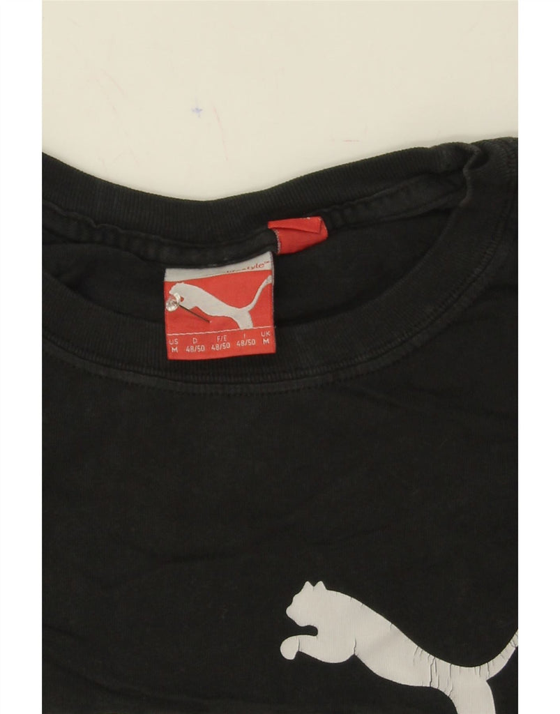 PUMA Mens Graphic T-Shirt Top Medium Black Cotton Vintage Puma and Second-Hand Puma from Messina Hembry 