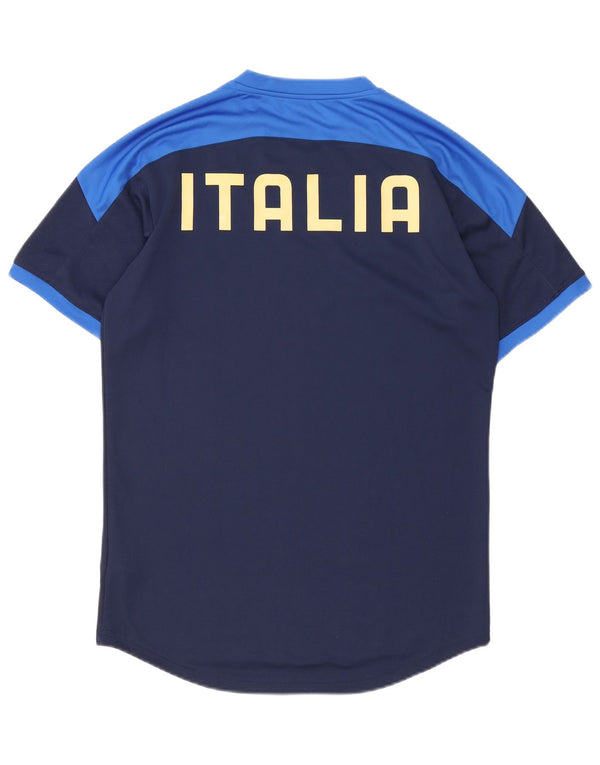 Puma Mens Italia Graphic T-Shirt Top Medium Navy Blue Colourblock Sports