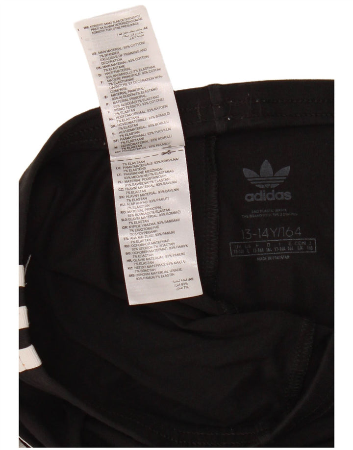ADIDAS Girls Tracksuit Trousers 13-14 Years Black Cotton
