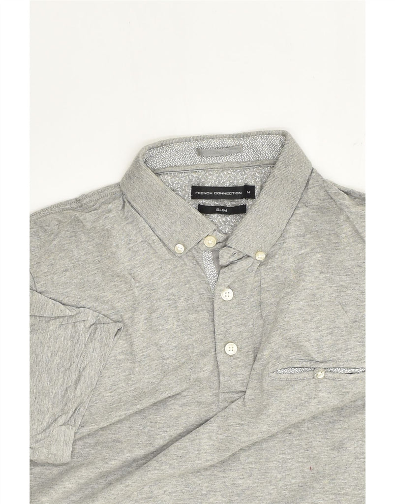 FRENCH CONNECTION Mens Slim Polo Shirt Medium Grey Cotton | Vintage French Connection | Thrift | Second-Hand French Connection | Used Clothing | Messina Hembry 