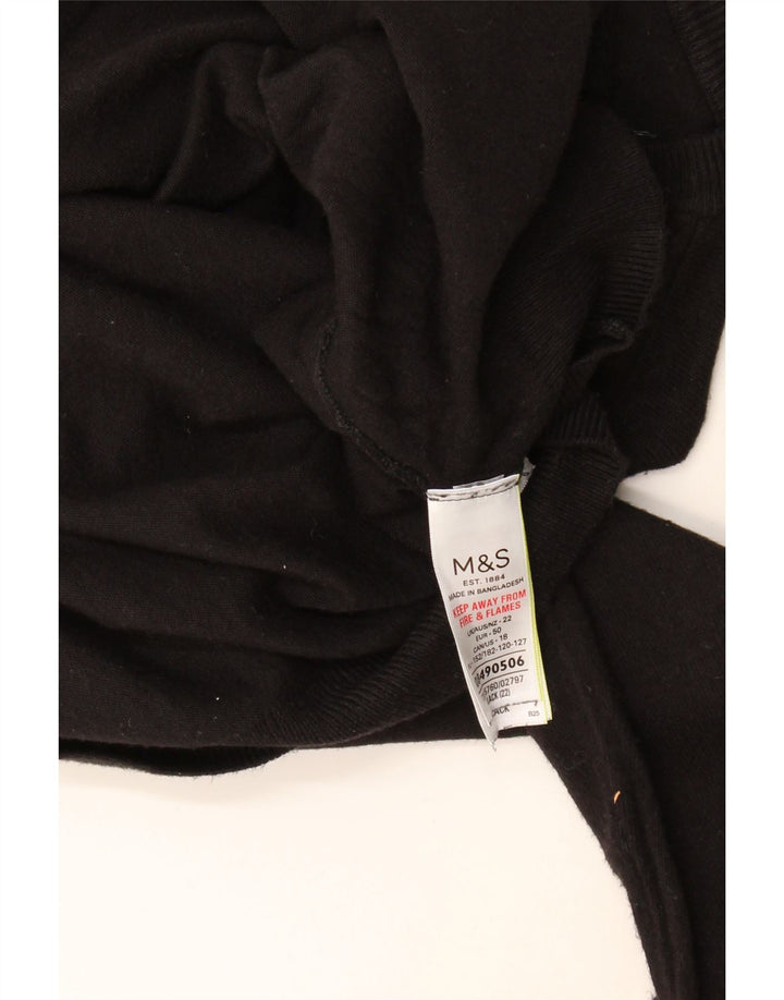Marks & Spencer Womens Cardigan Sweater UK 22 2XL Black Viscose