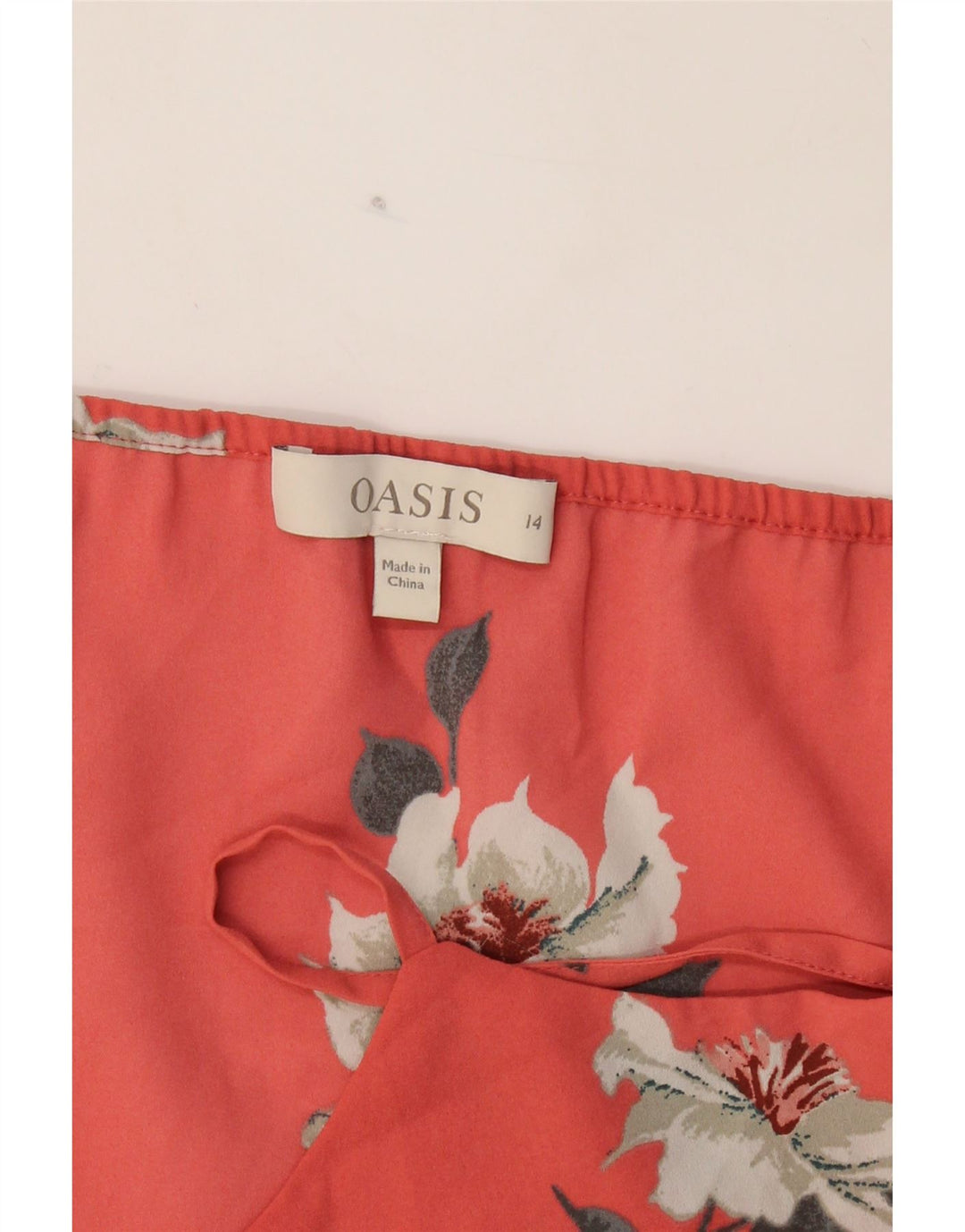OASIS Womens Cami Top UK 14 Medium  Red Floral Polyester Vintage Oasis and Second-Hand Oasis from Messina Hembry 