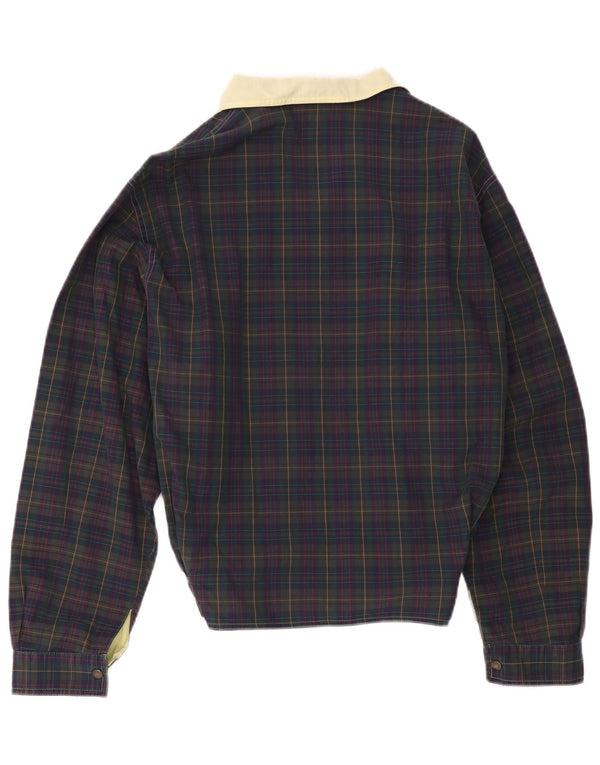Vintage Mens Bomber Jacket UK 36 Small Navy Blue Check
