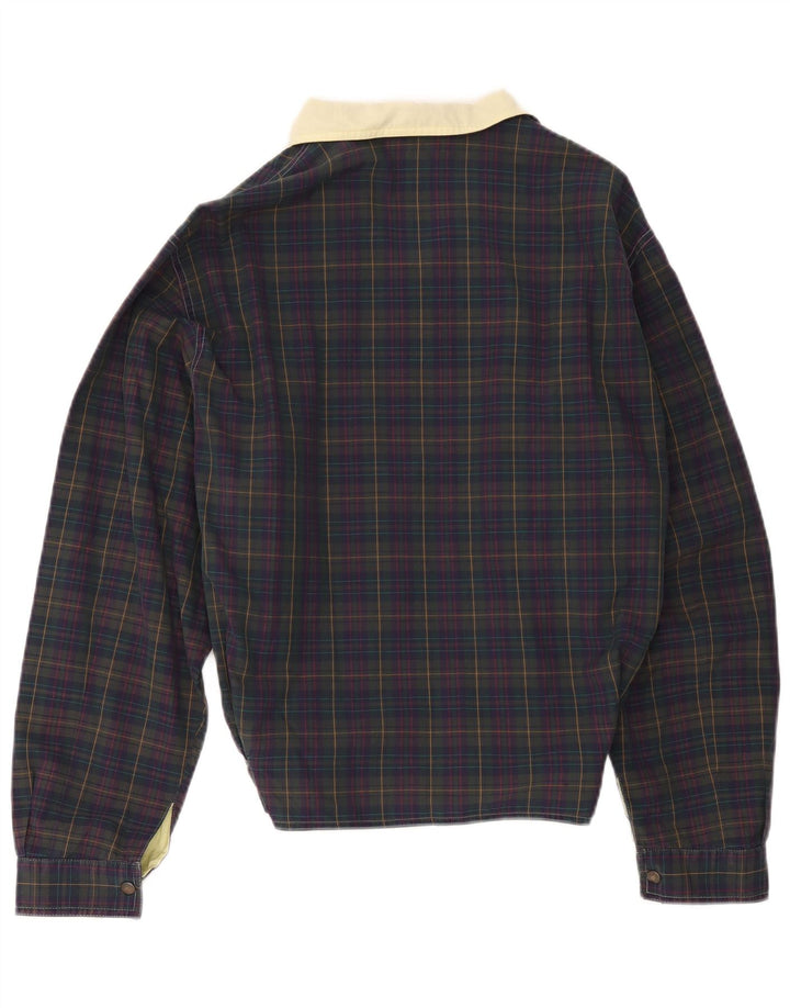 Vintage Mens Bomber Jacket UK 36 Small Navy Blue Check
