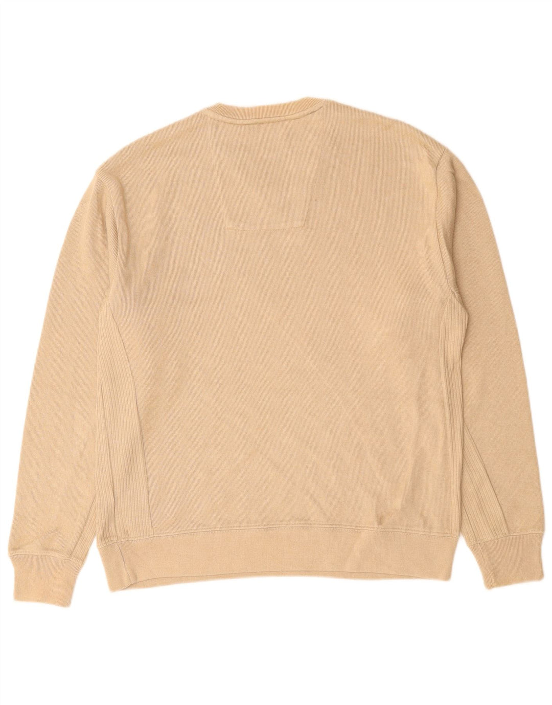 IZOD Mens V-Neck Jumper Sweater Small Beige Cotton