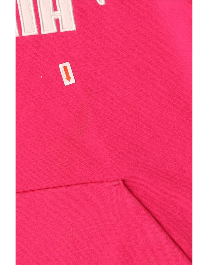 PUMA Womens Graphic Hoodie Jumper UK 10 Small  Pink Cotton