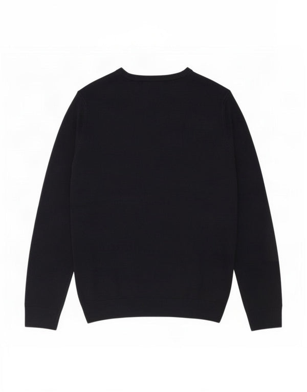 Marks & Spencer Mens Crew Neck Jumper Sweater Large Navy Blue Acrylic
