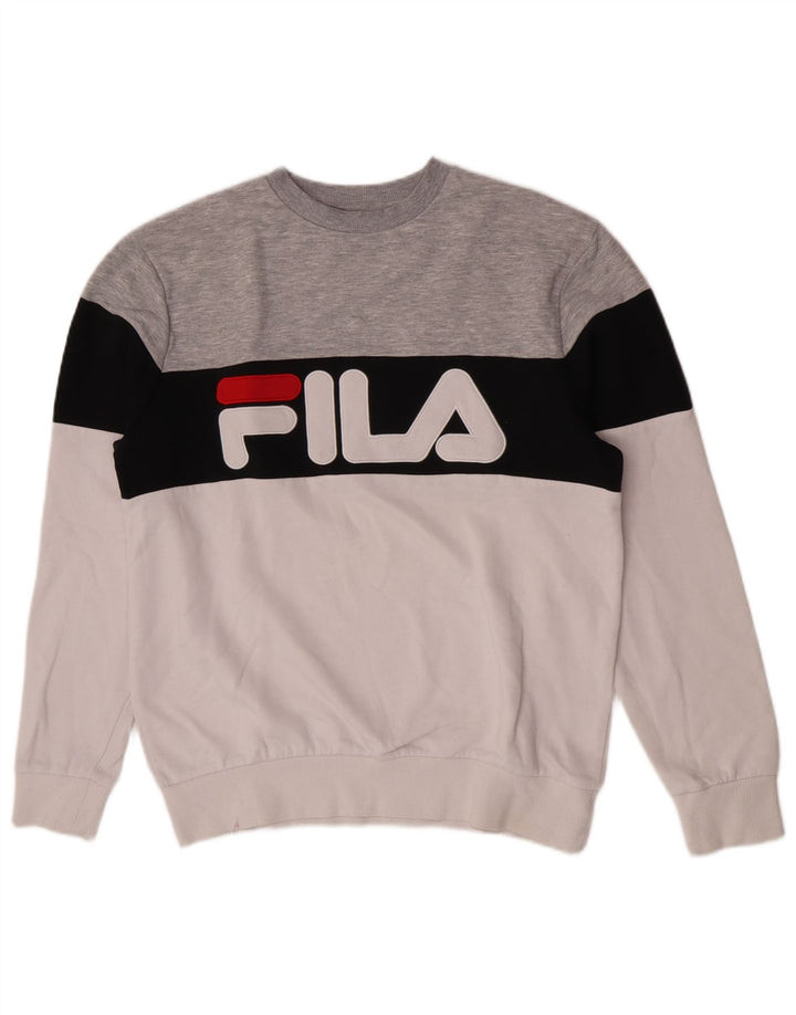Fila Mens Graphic Sweatshirt Jumper Medium Multicoloured Colourblock Cotton