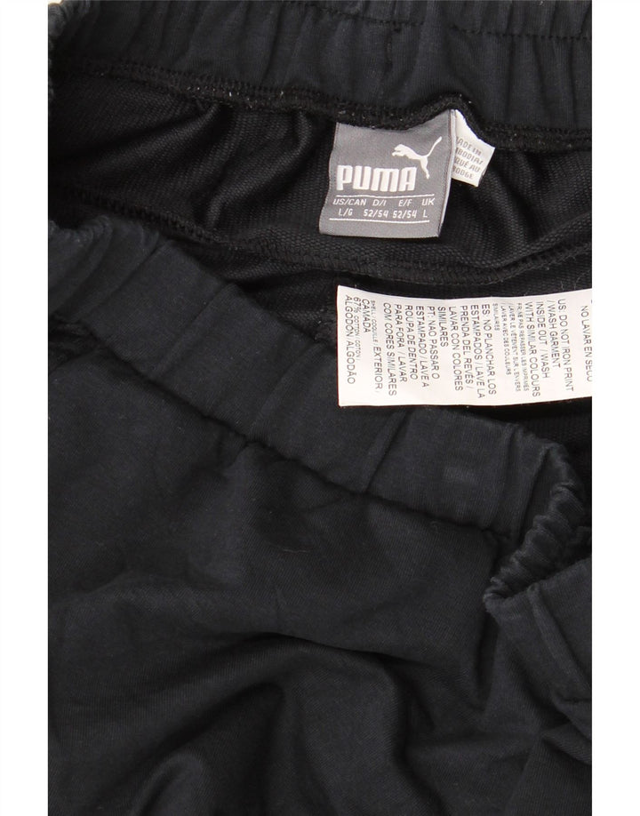 PUMA Mens Tracksuit Trousers Large  Black Cotton