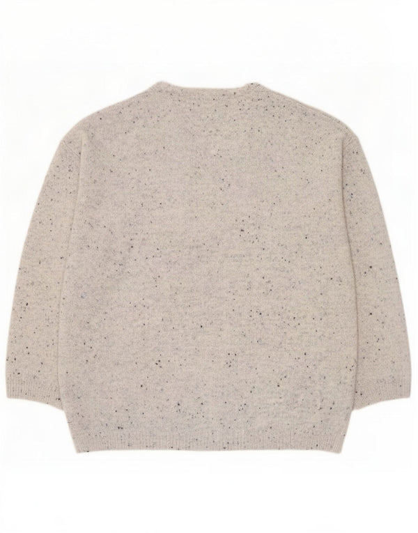 Marks & Spencer Womens V-Neck Jumper Sweater UK 14 Medium Grey Flecked