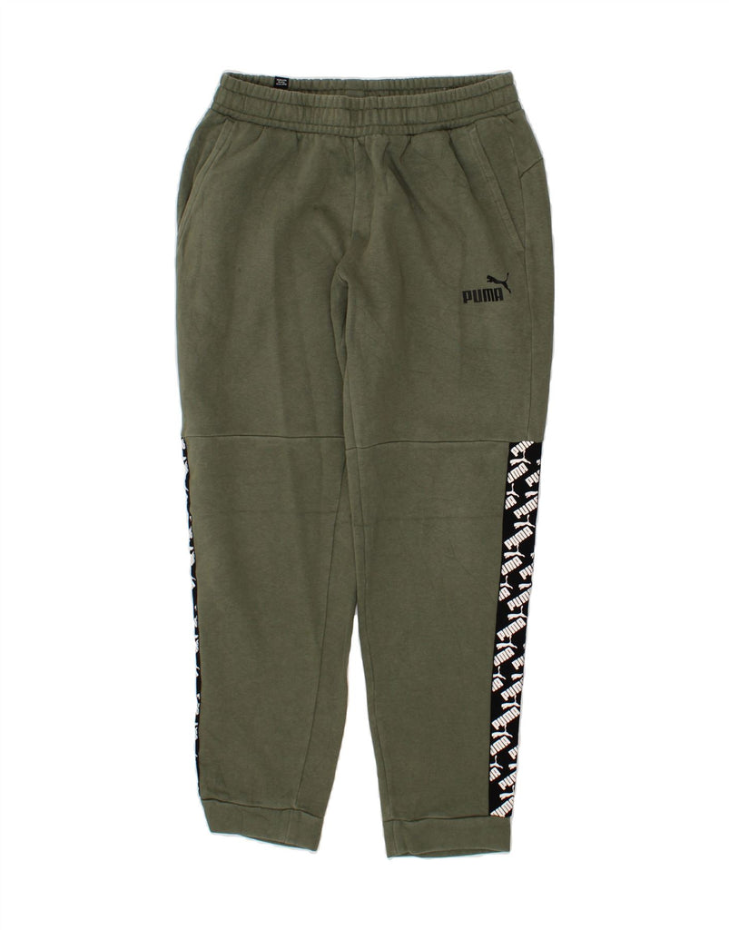 PUMA Womens Graphic Tracksuit Trousers Joggers UK 14 Medium Green Cotton Vintage Puma and Second-Hand Puma from Messina Hembry 