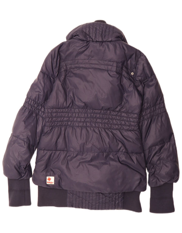 KHUJO Womens Padded Jacket UK 14 Large Navy Blue Polyamide