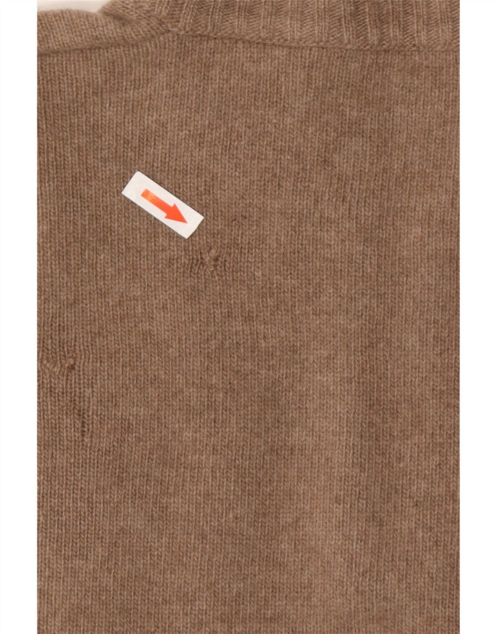 Oscar Et Louise Mens Zip Neck Jumper Sweater Medium Beige Wool