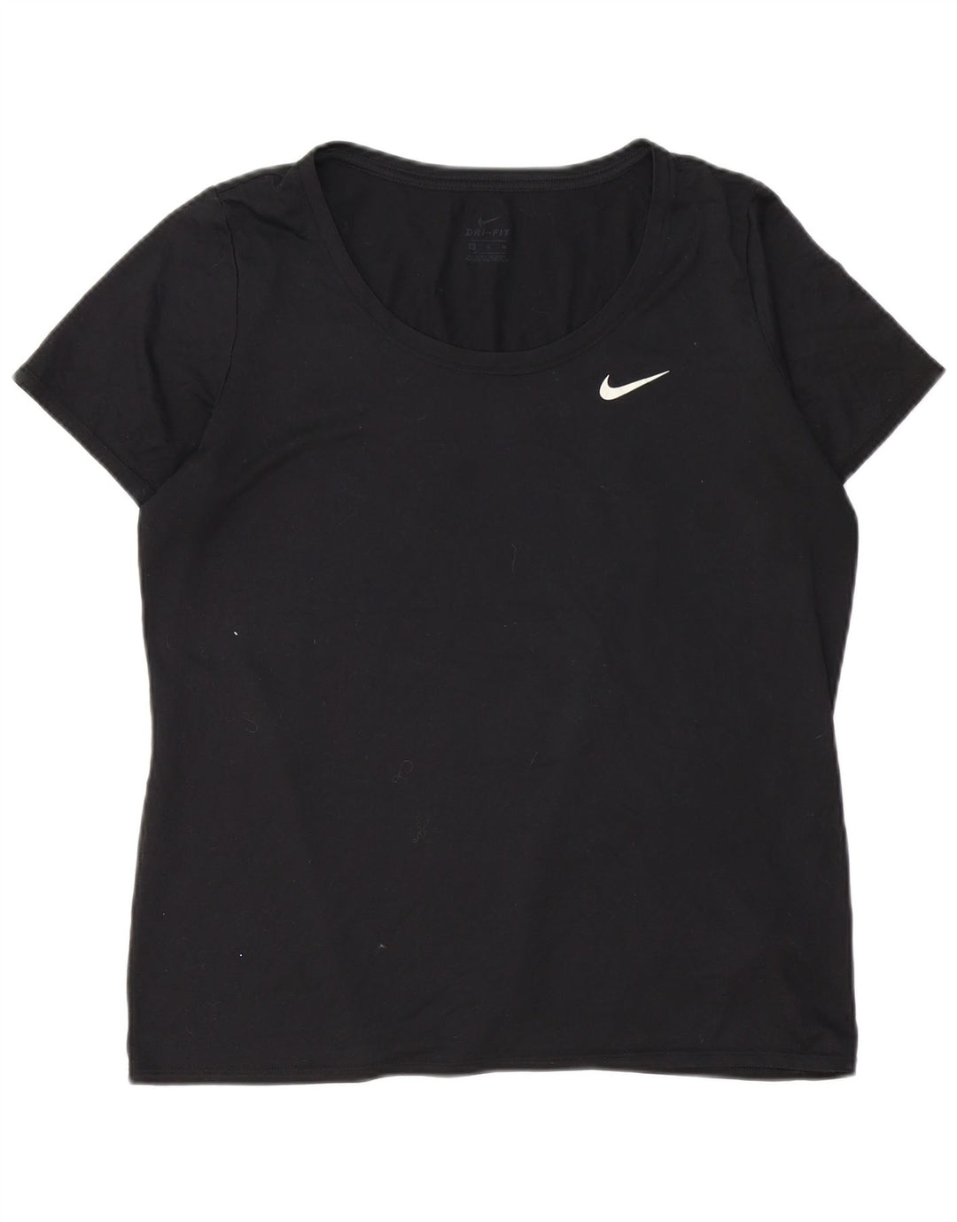 Nike Womens Dri Fit T-Shirt Top UK 18 XL Black Polyester