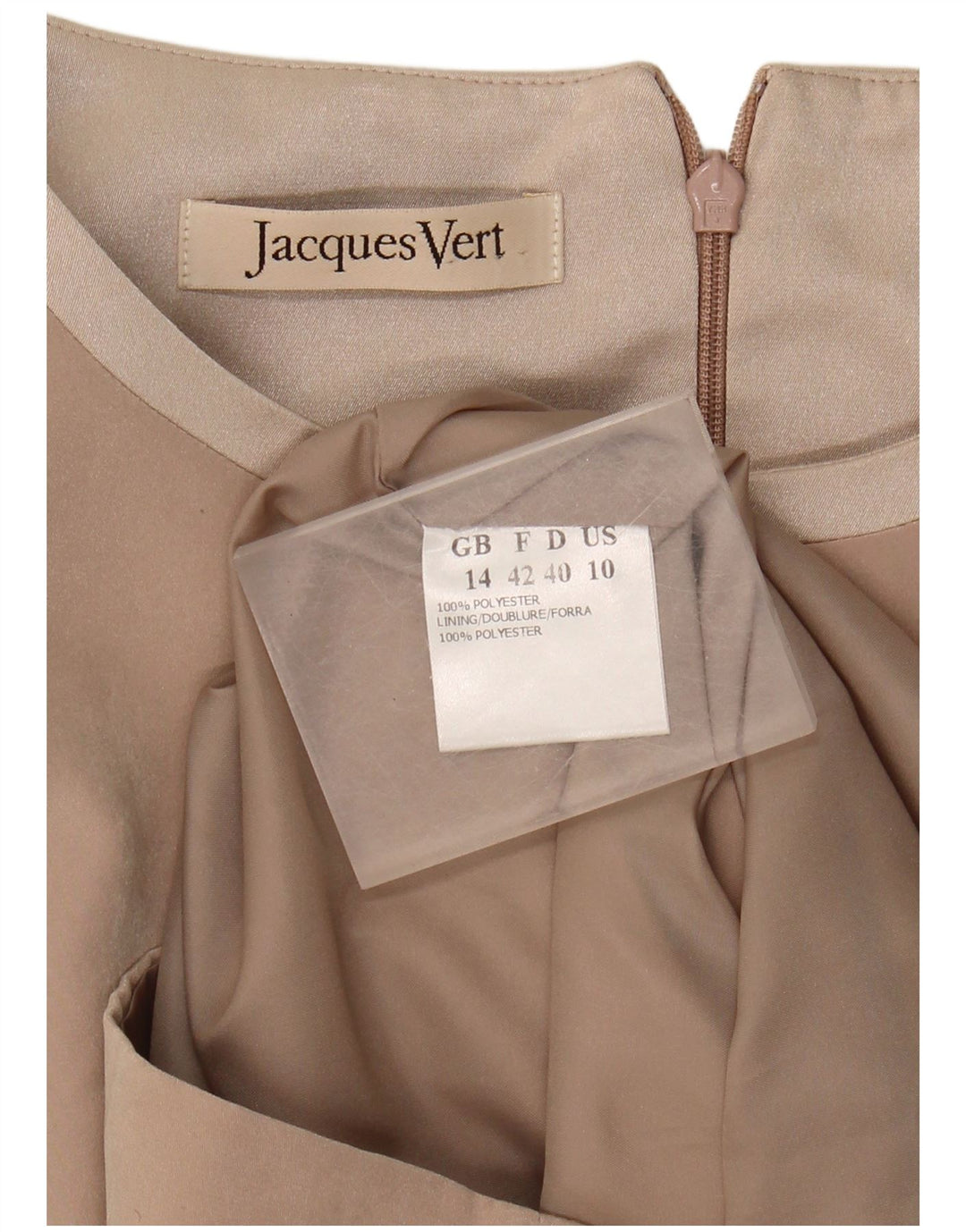 JACQUES VERT Womens Sheath Dress UK 14 Large Beige Polyester